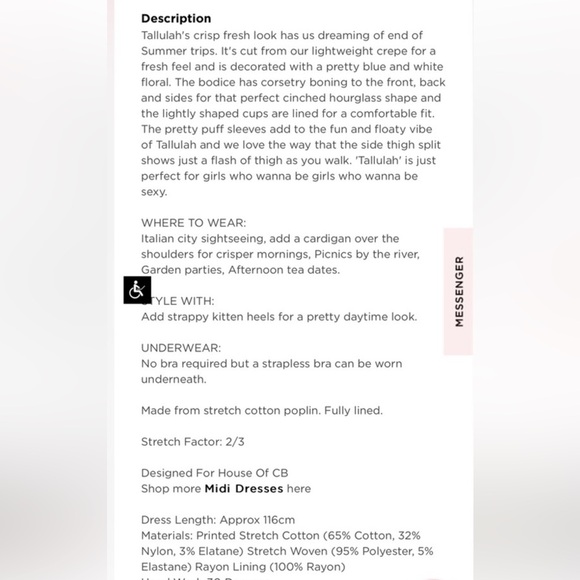 House of CB Tallulah Floral Midi Dress Size Medium - Picture 8 of 8